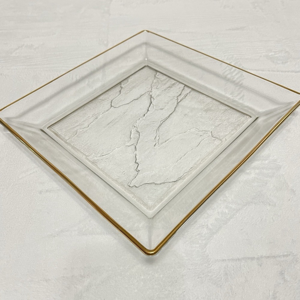 VINTAGE MIKASA SQUARE SURFSIDE SLATE  CHEESE -DESSERT PLATE/ PLATTER